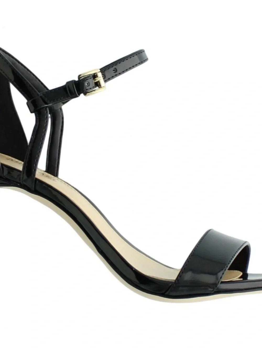Michael Kors Black Patent Leather Open-Toe Ankle Strap Heels
